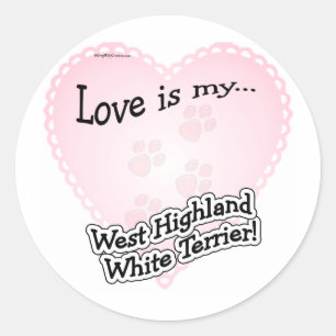 Love is my West Highland White Ter... - Sticker