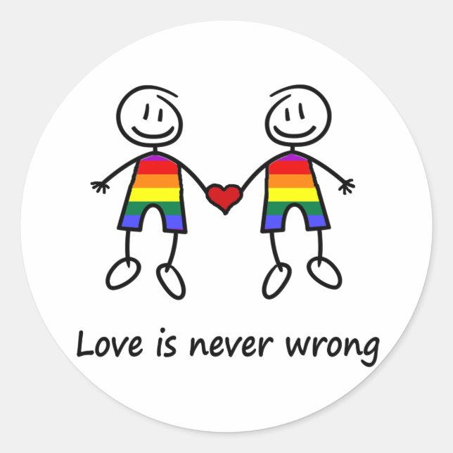 Love is Never Wrong Classic Round Sticker (Front)