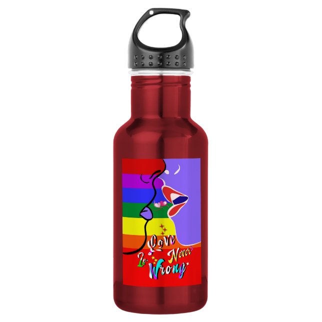 Love Is Never Wrong pride 532 Ml Water Bottle (Front)