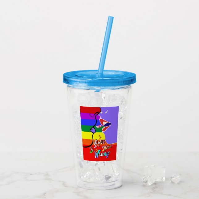 Love Is Never Wrong pride Acrylic Tumbler (Back Ice)