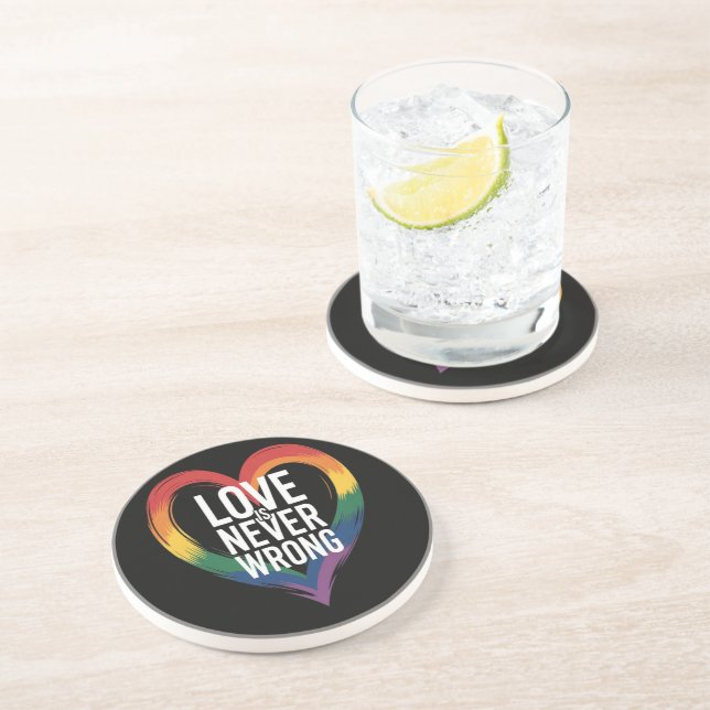 Love is never wrong Pride Month LGBT Coaster (Side)