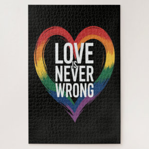 Love is never wrong Pride Month LGBT Jigsaw Puzzle