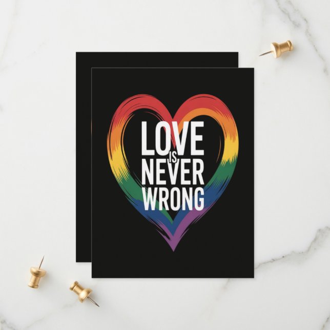 Love is never wrong Pride Month LGBT Save The Date (Front/Back In Situ)