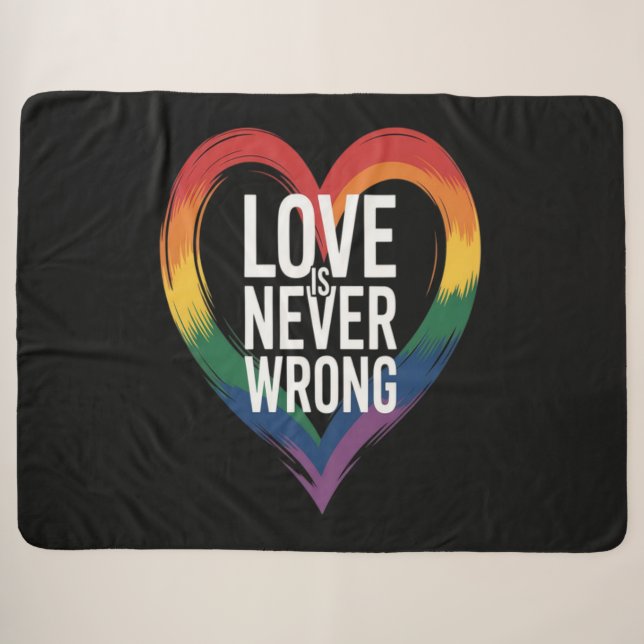 Love is never wrong Pride Month LGBT Sherpa Blanket (Front (Horizontal))