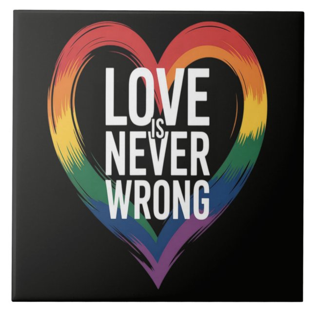 Love is never wrong Pride Month LGBT Tile (Front)