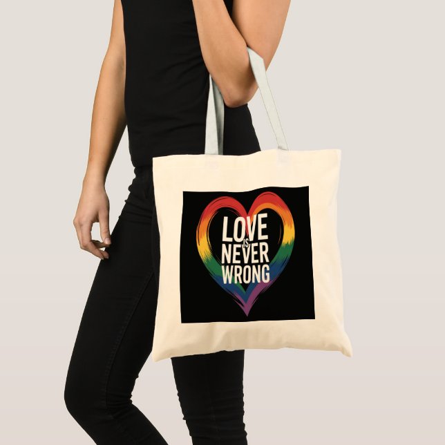 Love is never wrong Pride Month LGBT Tote Bag (Front (Product))