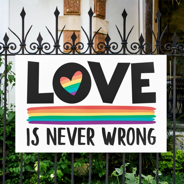 Love is never wrong rainbow LGBTQ pride month Banner (Creator Uploaded)