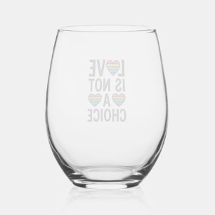 Love Is Not a Choice Rainbow Pride Vintage Shirt D Stemless Wine Glass