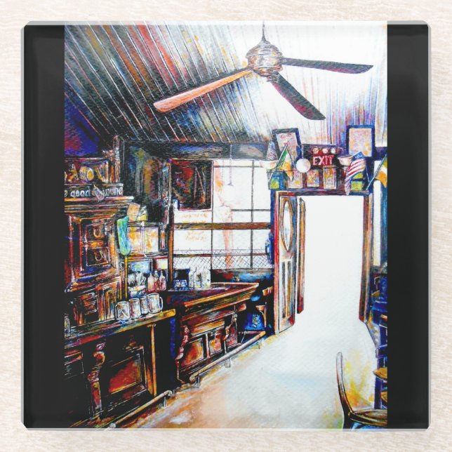 Love is Not a Wall, It's a Bridge Glass Coaster (Front)