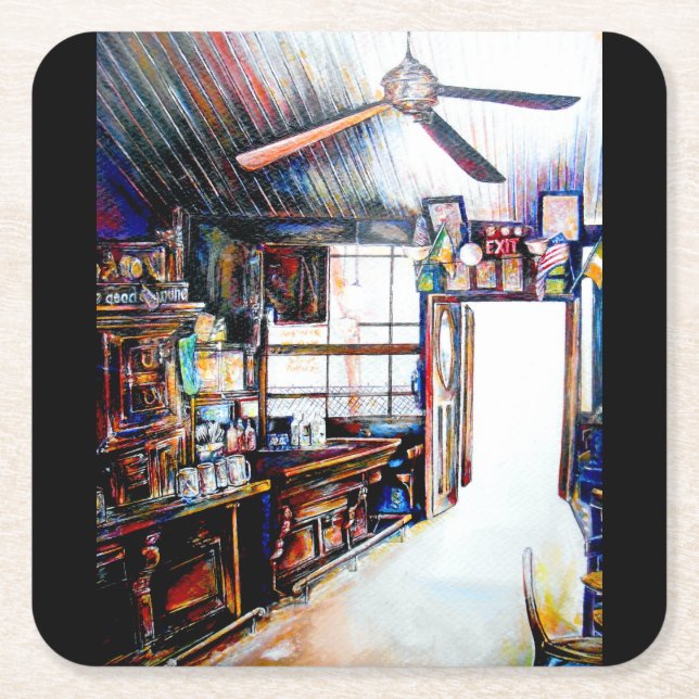 Love is Not a Wall, It's a Bridge Square Paper Coaster (Front)