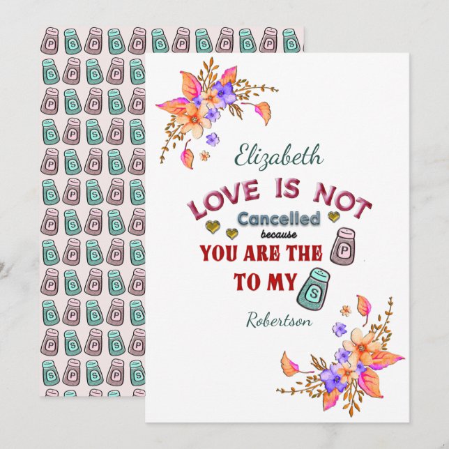  Love Is Not Cancelled My Pepper Your Salt Custom Card (Front/Back)
