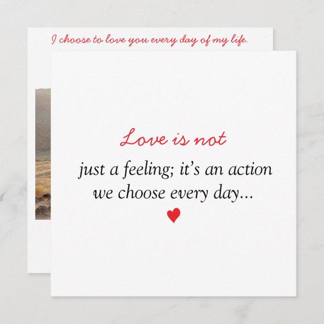 Love is not..|One Photo Valentine's Day  Holiday Card (Front/Back)
