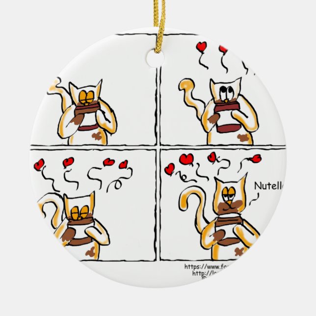 Love is Nutella Ceramic Tree Decoration (Front)