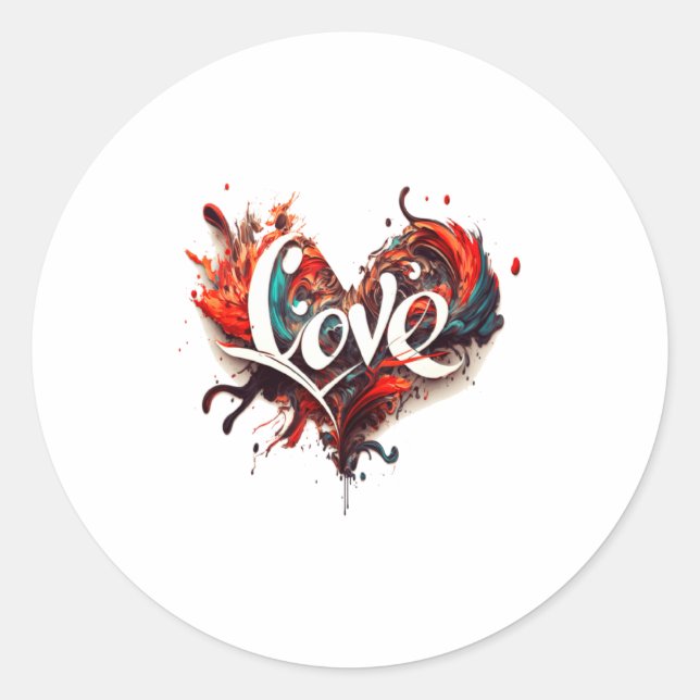 Love Is On Valentines Day  Classic Round Sticker (Front)