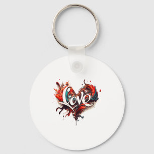 Love Is On Valentines Day Key Ring