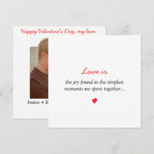 Love is.. One Photo Couple Valentine's Day  Holiday Card