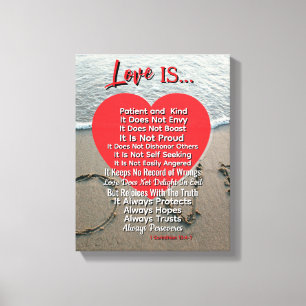 Love Is Patient  – 1 Corinthians 13 Wedding  Canvas Print