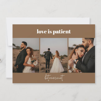 Love is Patient 4 Photo Wedding Elopement Announce Announcement