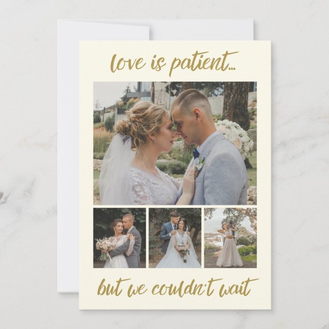 Love is Patient 6 Photo Wedding Elopement Announce Announcement (Front)