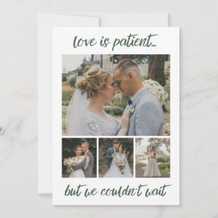 Love is Patient 6 Photo Wedding Elopement Announce Announcement