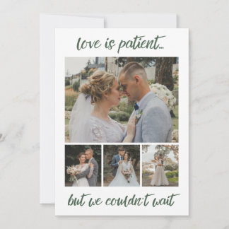 Love is Patient 6 Photo Wedding Elopement Announce Announcement
