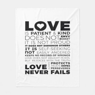 Love Is Patient And Kind Does Not Envy Boast Cl Fleece Blanket