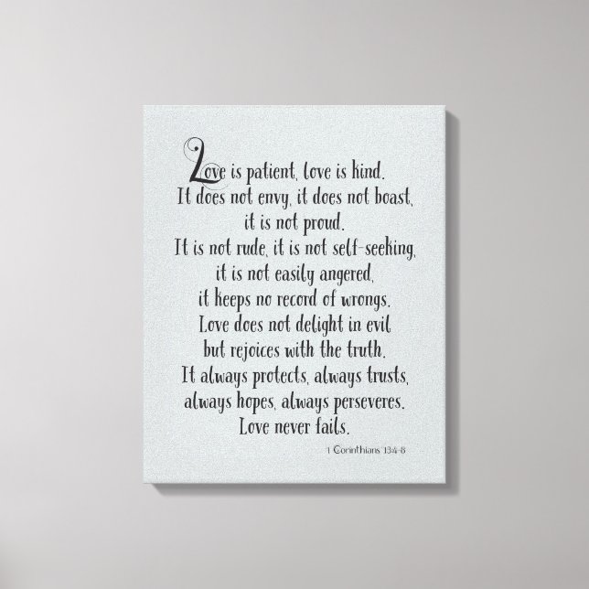 Love is Patient Canvas Print (Front)
