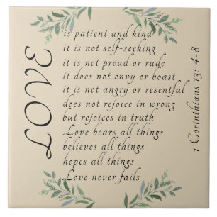 Love is patient Ceramic Tile