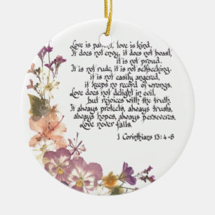 Love is patient ceramic tree decoration