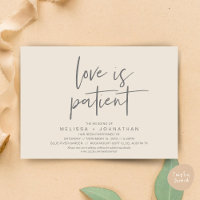 Love is patient, Change Our Wedding New Date