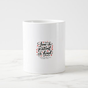 Love Is Patient Christian Faith Inspirational Styl Large Coffee Mug