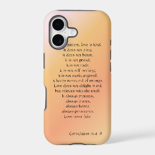 Love is Patient, Corinthians verse, peach iPhone