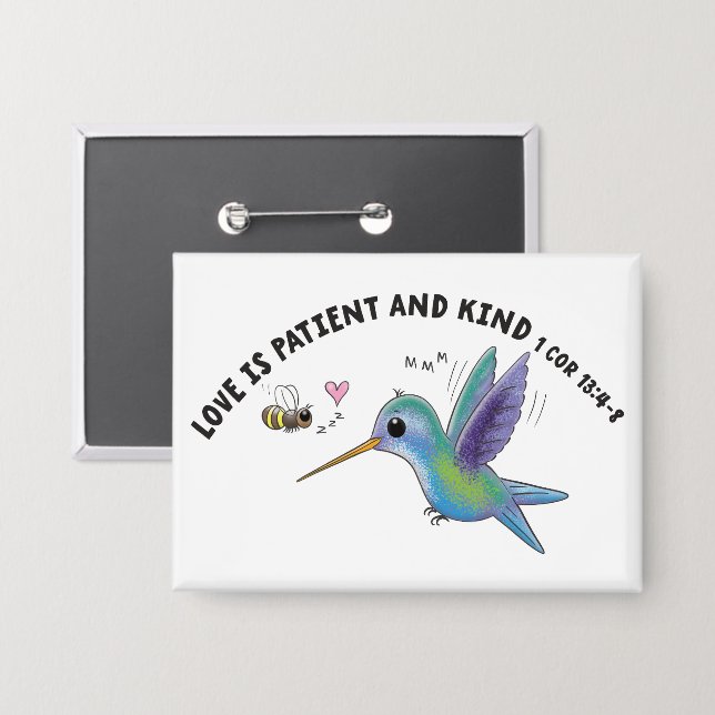 Love is patient cute bee and hummingbird scripture (Front/Back)