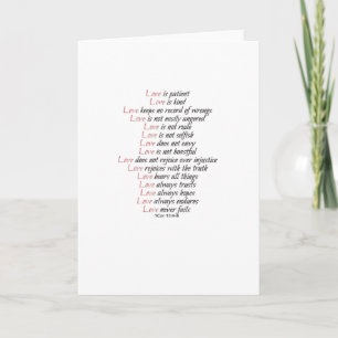 Love Is Patient Elegant Style  Card