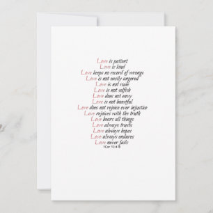 Love Is Patient Elegant Style  Holiday Card