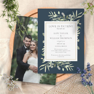 Love Is Patient Elopement Wedding Announcement