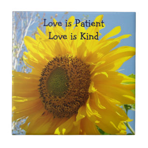 Love is Patient gifts Love is Kind Sunflower Tiles