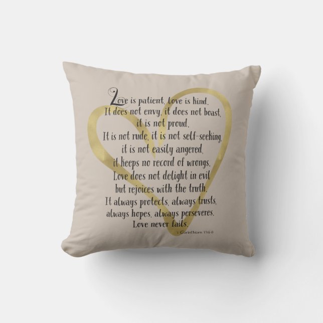 Love is Patient Heart Cushion (Front)