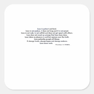 Love Is Patient Hidden Lake Serene Aesthetic  Square Sticker