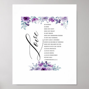 Love Is Patient Kind Does Not Envy Bible Verse Cla Poster