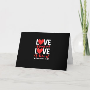 Love Is Patient Kind Funny Christian Heart Valenti Card
