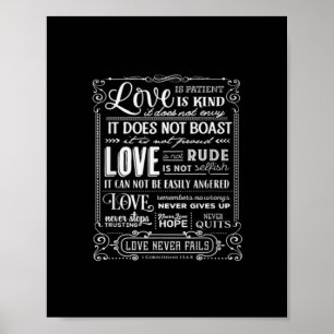 Love Is Patient Kind Love Never Fails Valentine De Poster