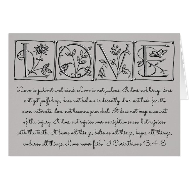 Love is Patient-Kind-Never Fails~Scripture~Wedding (Front Horizontal)