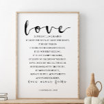Love Is Patient Love Is Kind, 1 Corinthians 13:4-8 Poster<br><div class="desc">Love is patient, love is kind. It does not envy, it does not boast, it is not proud. It does not dishonour others, it is not self-seeking, it is not easily angered, it keeps no record of wrongs. Love does not delight in evil but rejoices with the truth. It always...</div>