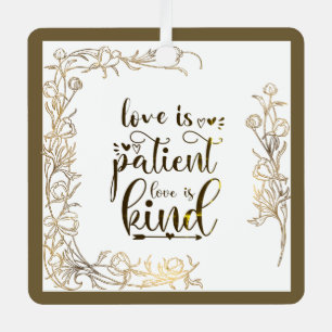 Love is Patient Love is Kind Bible Verse Christmas Metal Tree Decoration