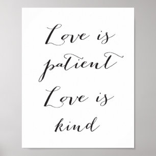 Love is patient, Love is kind - black - Poster