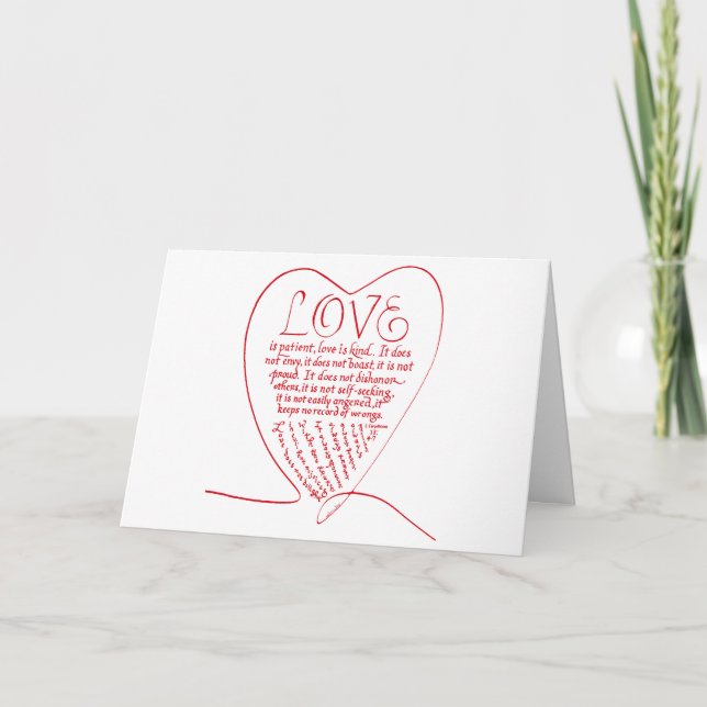 Love is Patient Love is Kind Christian Bible Verse Thank You Card (Front)