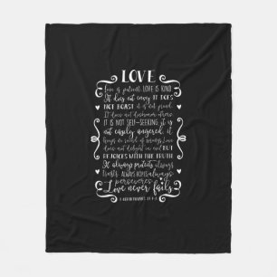 Love Is Patient Love Is Kind Christian Quote Heart Fleece Blanket