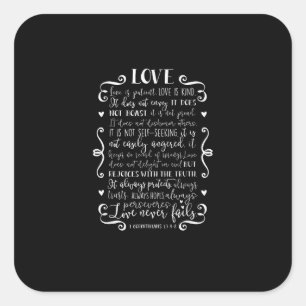 Love Is Patient Love Is Kind Christian Quote Heart Square Sticker