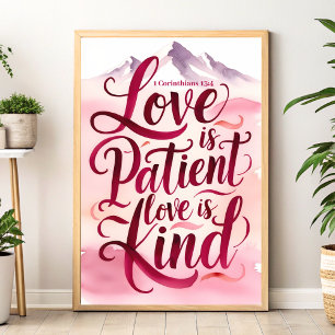 Love is Patient Love is Kind Christian Wall Art